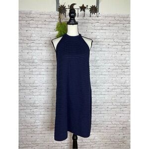 GAP Navy Blue Knit Crochet Halter Neckline Dress